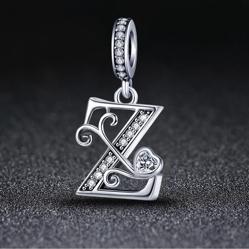 Silver Letter Charm Fit for Pandora Charms Bracelet Alphabet Initial Dangle